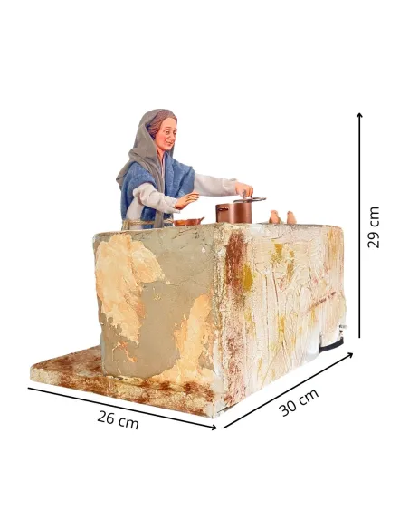 Donna palestinese con pentola fumante 30 cm