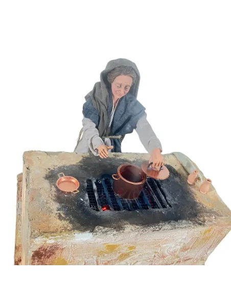 Donna palestinese con pentola fumante 30 cm