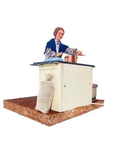 Animated Traditional Woman with Smoking Pot - 30 cm