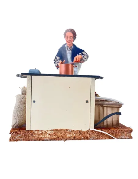 Animated Traditional Woman with Smoking Pot - 30 cm