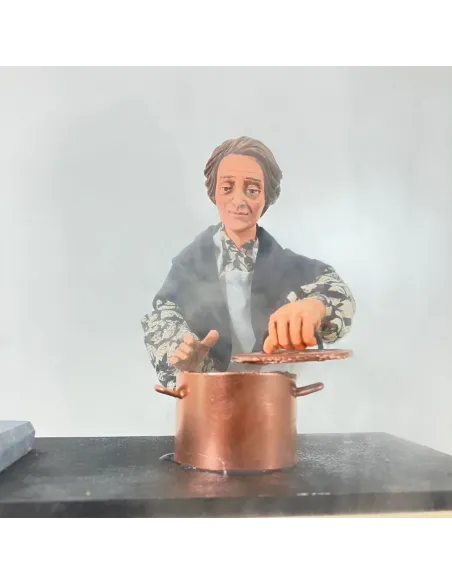 Animated Traditional Woman with Smoking Pot - 30 cm