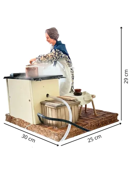 Donna popolare con pentola fumante 30 cm