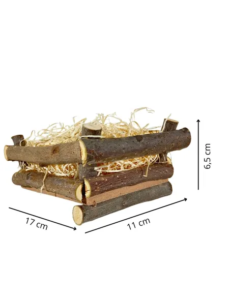 Wooden cradle for 9 cm baby figure