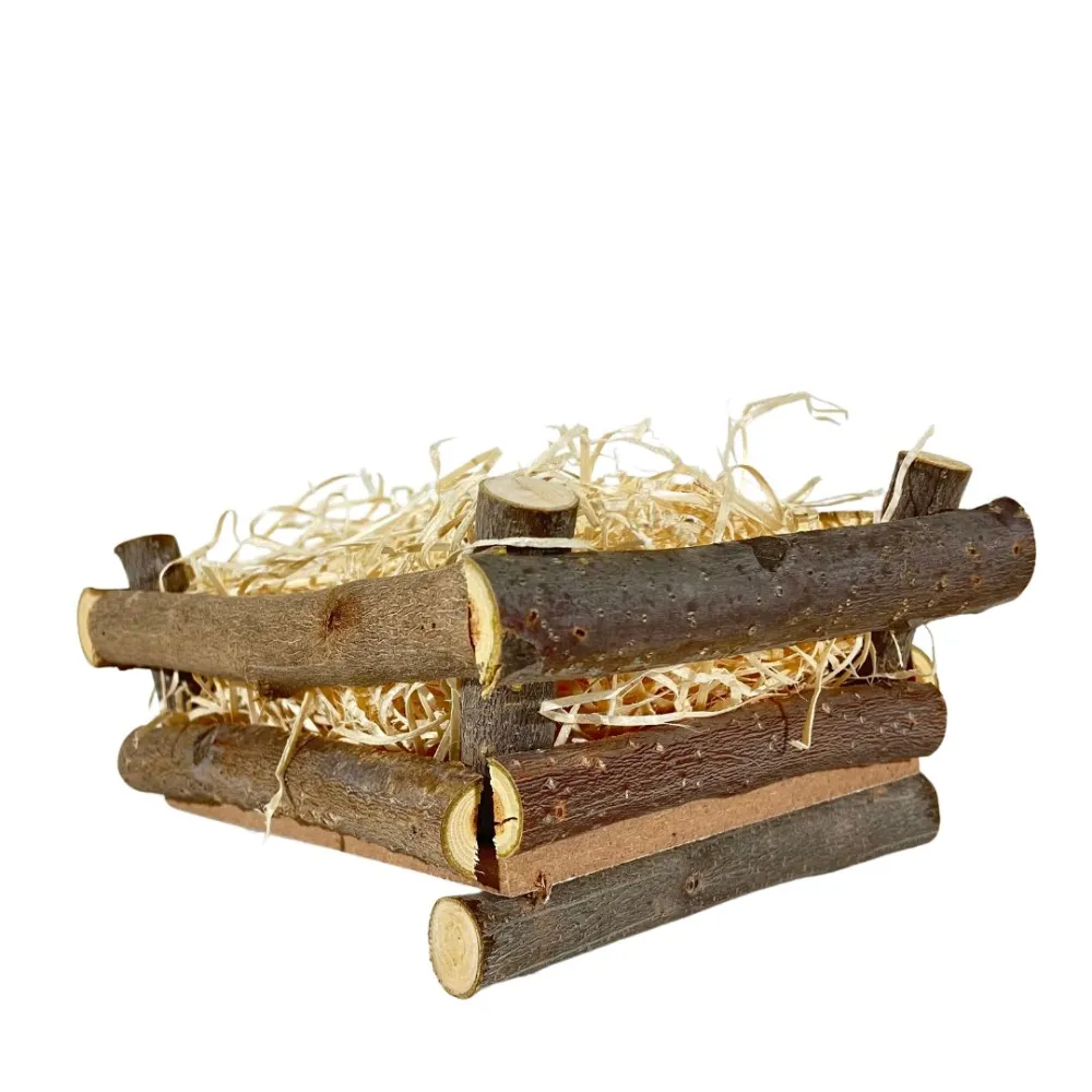 Wooden cradle for 10–11 cm Baby Jesus figure