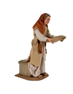 Animated Palestinian Woman Feeding Chickens - 30 cm