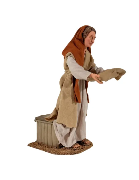 Donna palestinese che ciba le galline 30 cm