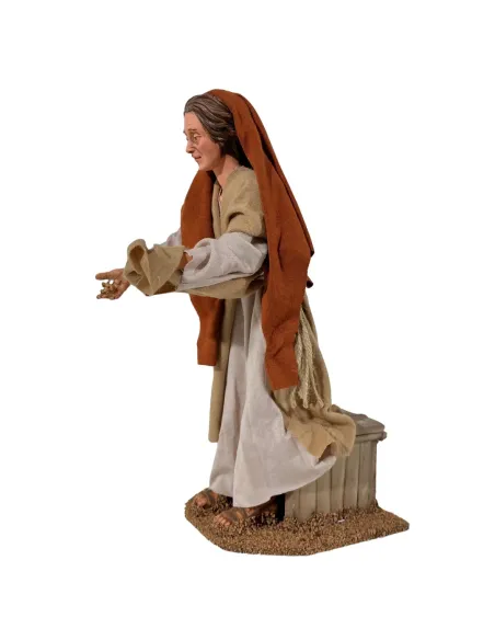 Animated Palestinian Woman Feeding Chickens - 30 cm