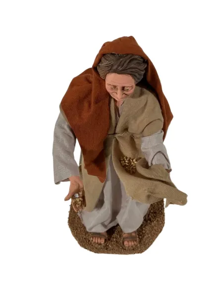 Animated Palestinian Woman Feeding Chickens - 30 cm