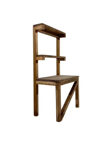 Empty three-tier wooden stall for 10 cm Nativity figures