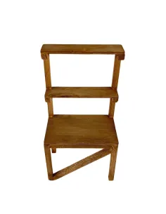 Empty three-tier wooden stall for 10 cm Nativity figures