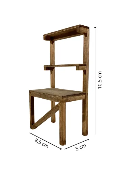 Empty three-tier wooden stall for 10 cm Nativity figures