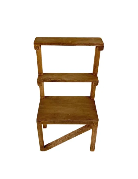 Empty three-tier wooden stall for 30 cm Nativity figures