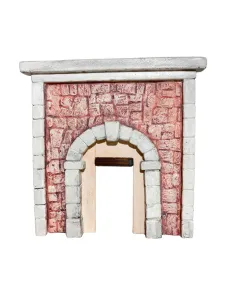 Parete con arco in gesso colorata e trave per statue da 8-10 cm