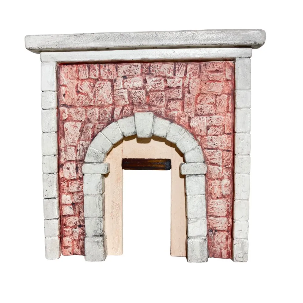 Coloured Plaster Wall with Arch and Beam for 8–10 cm Nativity Figures