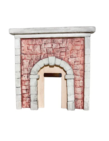 Coloured Plaster Wall with Arch and Beam for 8–10 cm Nativity Figures