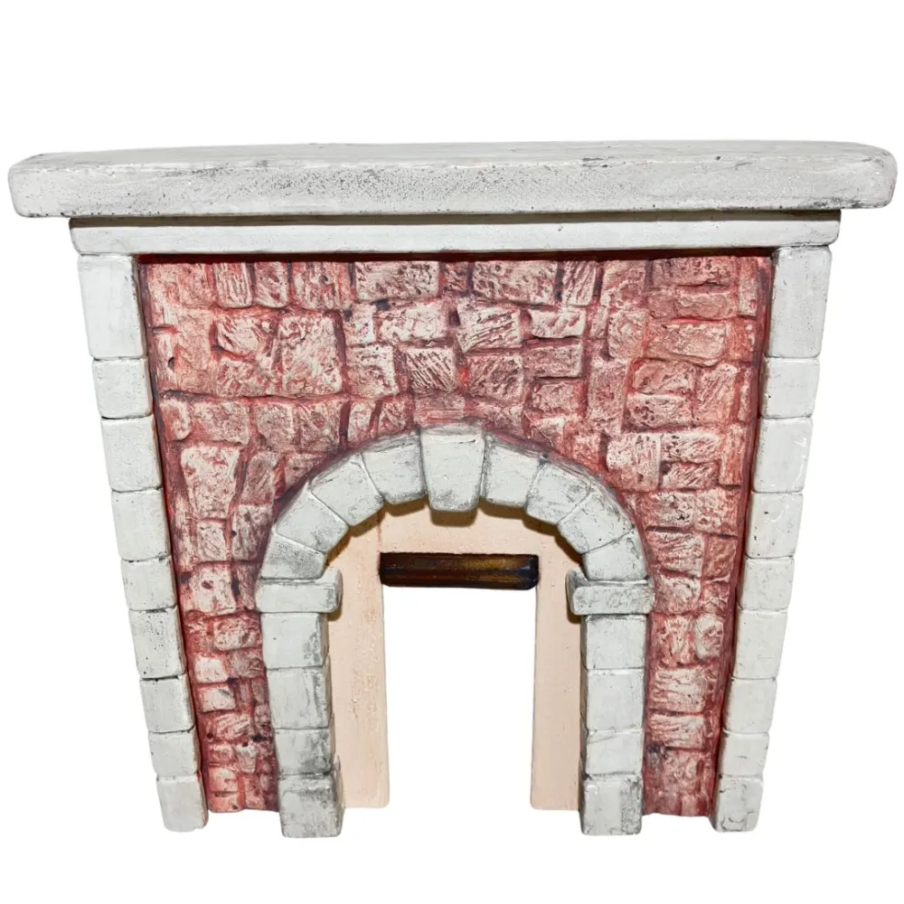Coloured Plaster Wall with Arch and Beam for 8–10 cm Nativity Figures