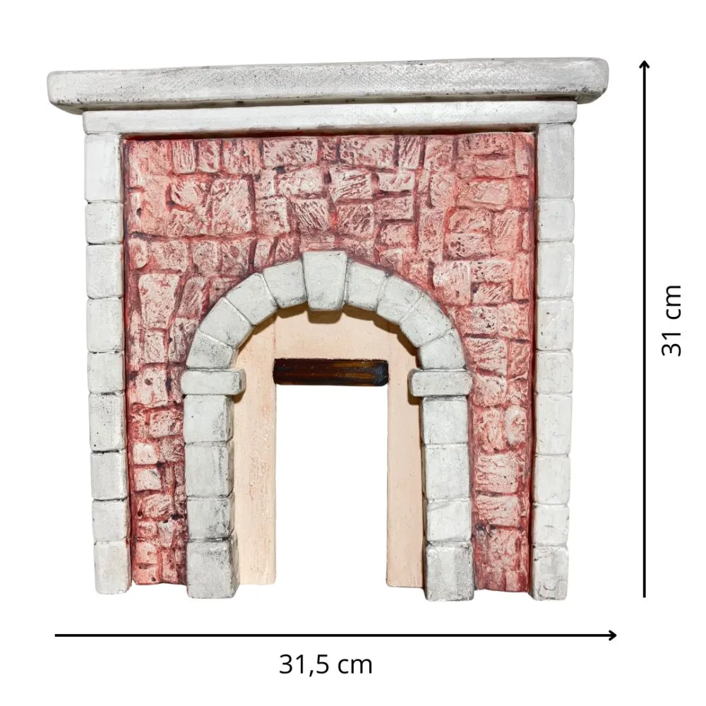 Coloured Plaster Wall with Arch and Beam for 8–10 cm Nativity Figures