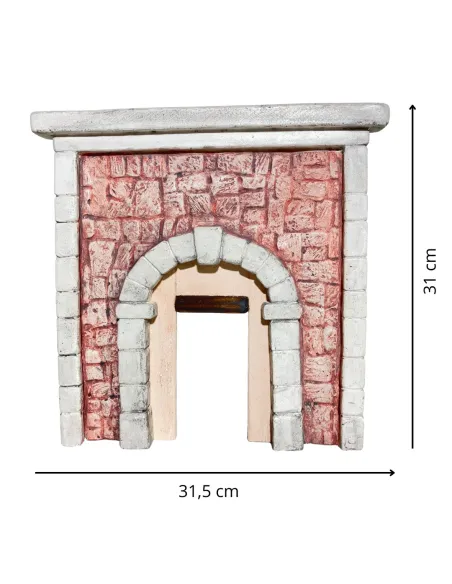 Parete con arco in gesso colorata e trave per statue da 8-10 cm