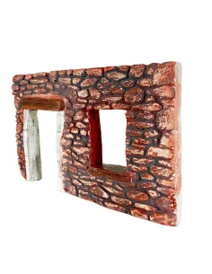 Coloured Plaster Wall with Doorway and Open Window for 8–10 cm Nativity Figures 2