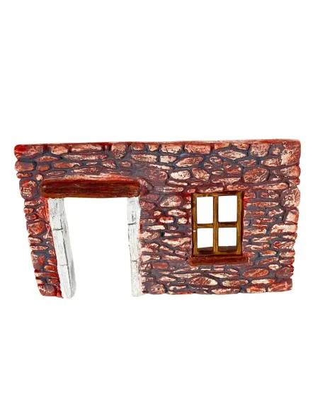 Coloured Plaster Wall with Window and Doorway for 8–10 cm Nativity Figures