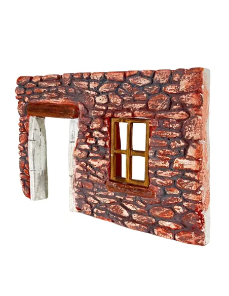 Coloured Plaster Wall with Window and Doorway for 8–10 cm Nativity Figures