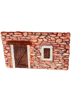 Coloured Plaster Wall with Door and Window for 8–10 cm Nativity Figures 2
