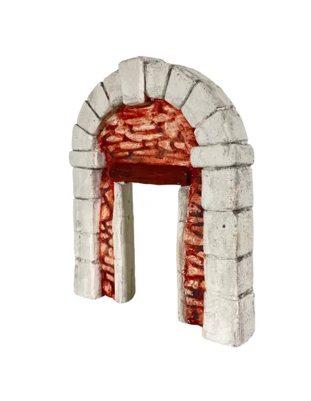 Coloured Plaster Wall with Arch and Doorway for 8–10 cm Nativity Figures