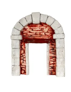 Coloured Plaster Wall with Arch and Doorway for 8–10 cm Nativity Figures