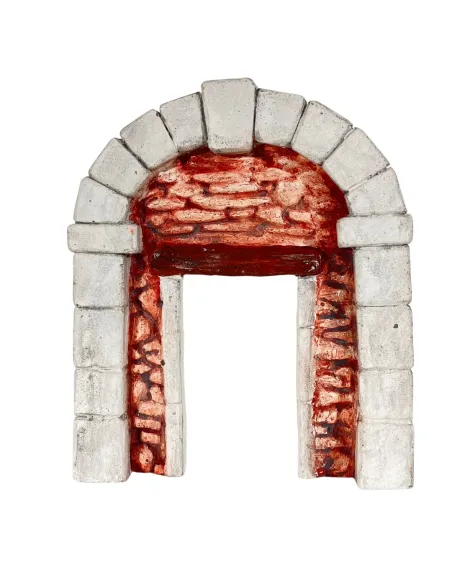 Coloured Plaster Wall with Arch and Doorway for 8–10 cm Nativity Figures
