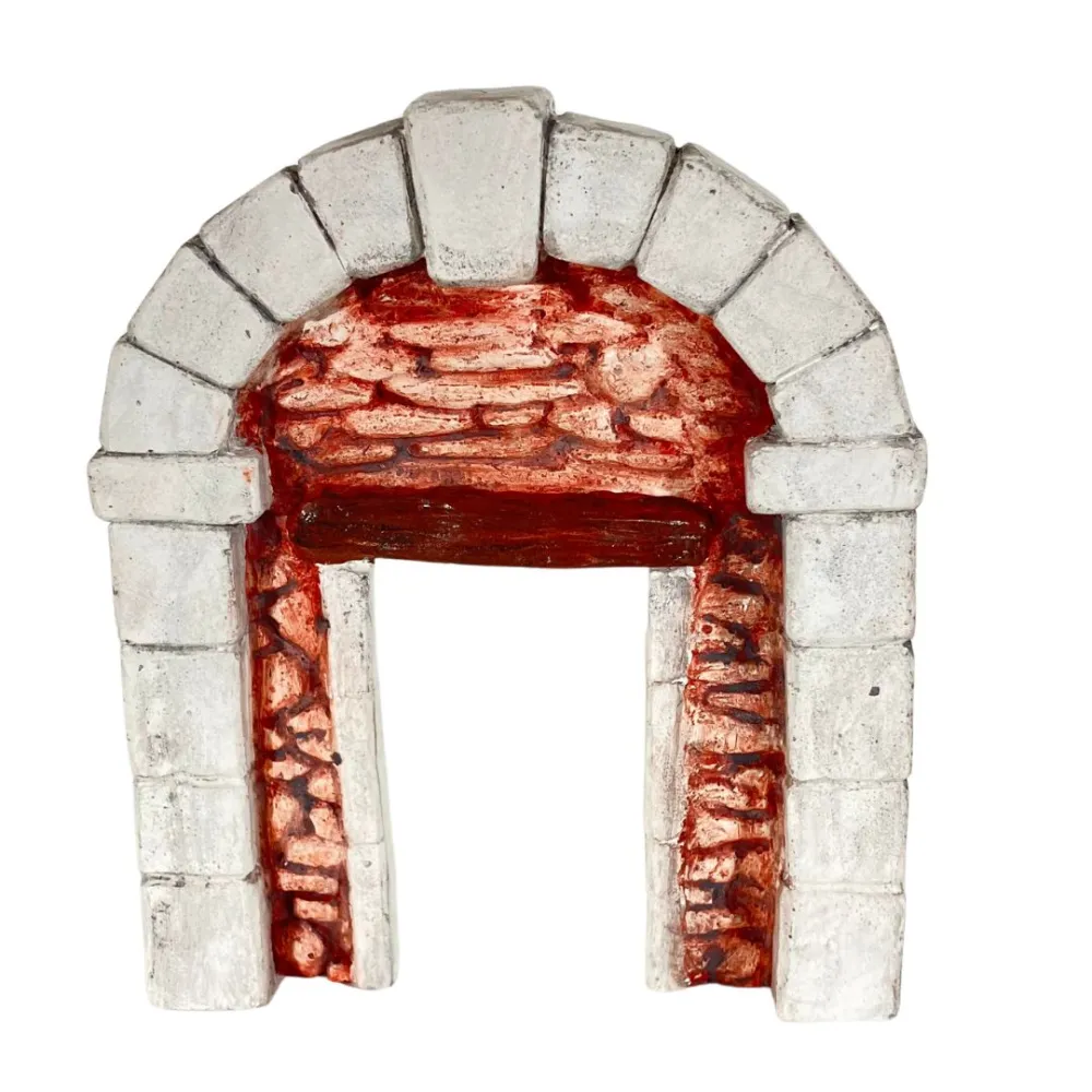 Coloured Plaster Wall with Arch and Doorway for 8–10 cm Nativity Figures