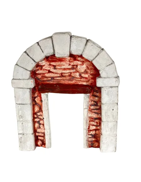 Coloured Plaster Wall with Arch and Doorway for 8–10 cm Nativity Figures