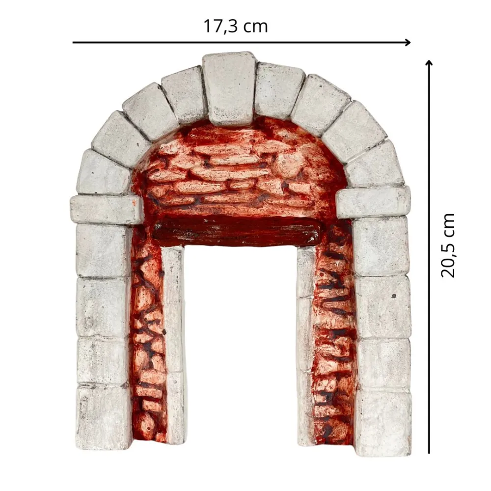 Coloured Plaster Wall with Arch and Doorway for 8–10 cm Nativity Figures