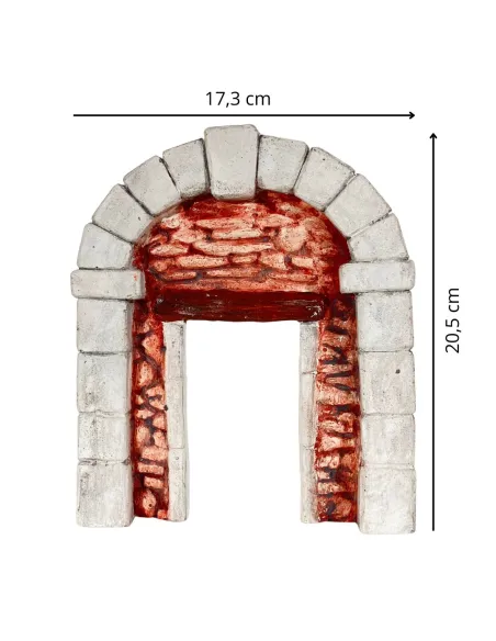 Coloured Plaster Wall with Arch and Doorway for 8–10 cm Nativity Figures