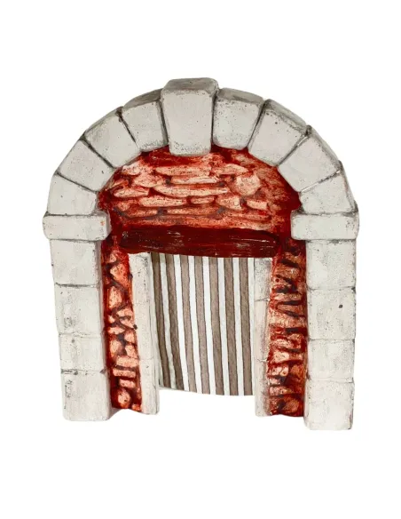 Parete con arco e tenda in gesso colorata per statue da 8-10 cm