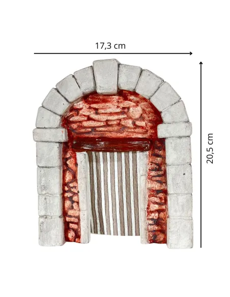 Parete con arco e tenda in gesso colorata per statue da 8-10 cm