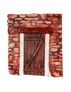 Coloured Plaster Wall with Door for 8–10 cm Nativity Figures