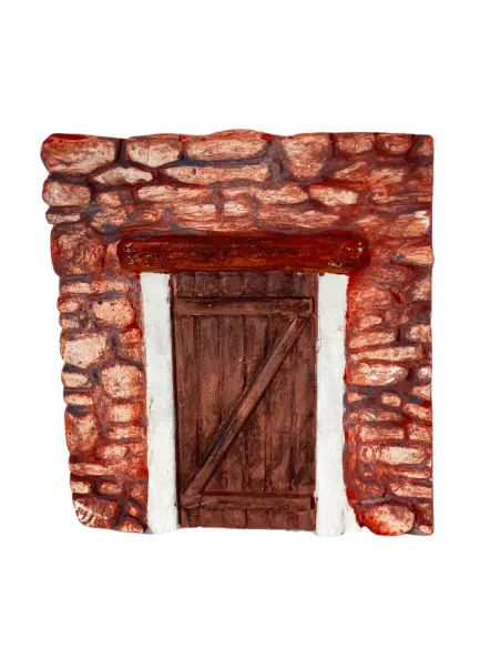 Coloured Plaster Wall with Door for 8–10 cm Nativity Figures
