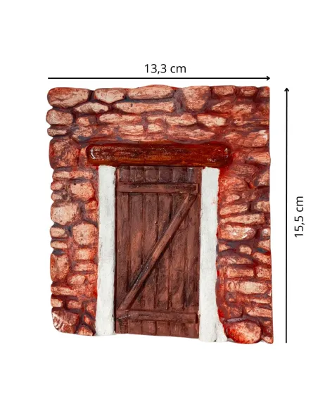 Coloured Plaster Wall with Door for 8–10 cm Nativity Figures