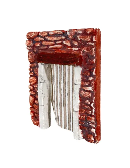 Parete in gesso colorata con tenda per statue da 8-10 cm