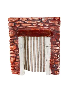 Parete in gesso colorata con tenda per statue da 8-10 cm