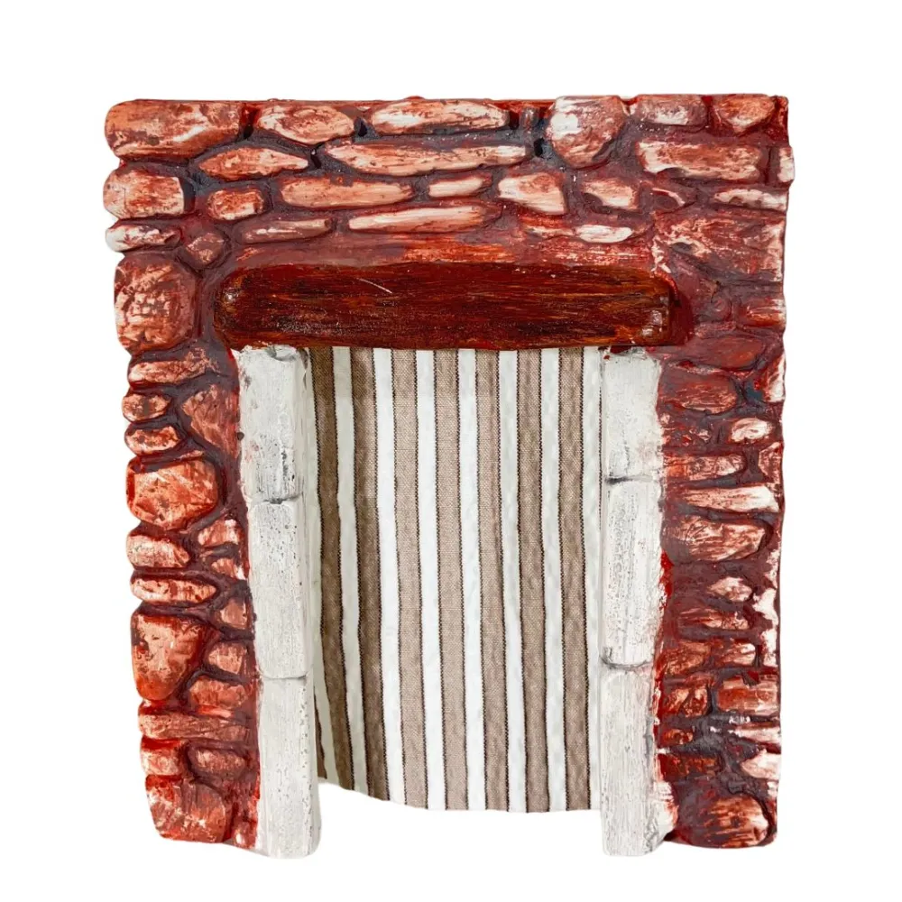 Coloured Plaster Wall with Curtain for 8–10 cm Nativity Figures