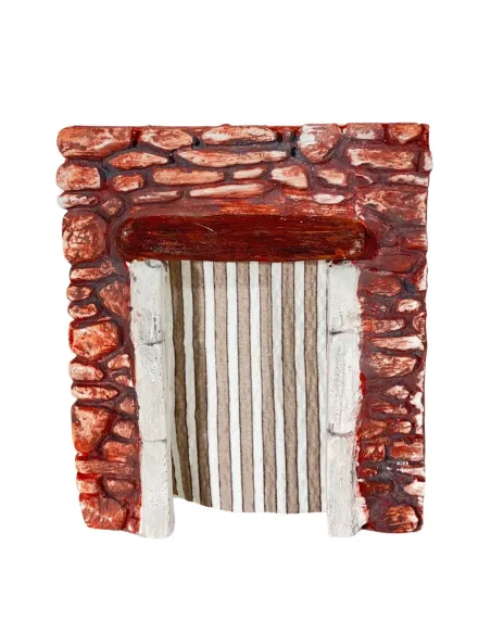 Parete in gesso colorata con tenda per statue da 8-10 cm