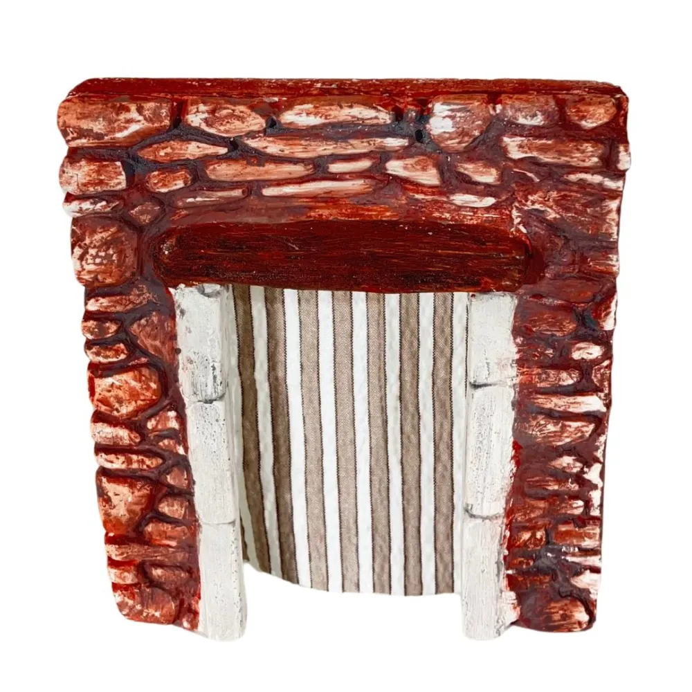 Coloured Plaster Wall with Curtain for 8–10 cm Nativity Figures