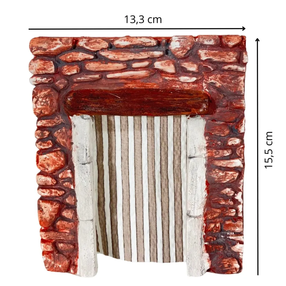 Coloured Plaster Wall with Curtain for 8–10 cm Nativity Figures