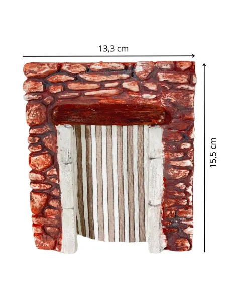 Coloured Plaster Wall with Curtain for 8–10 cm Nativity Figures