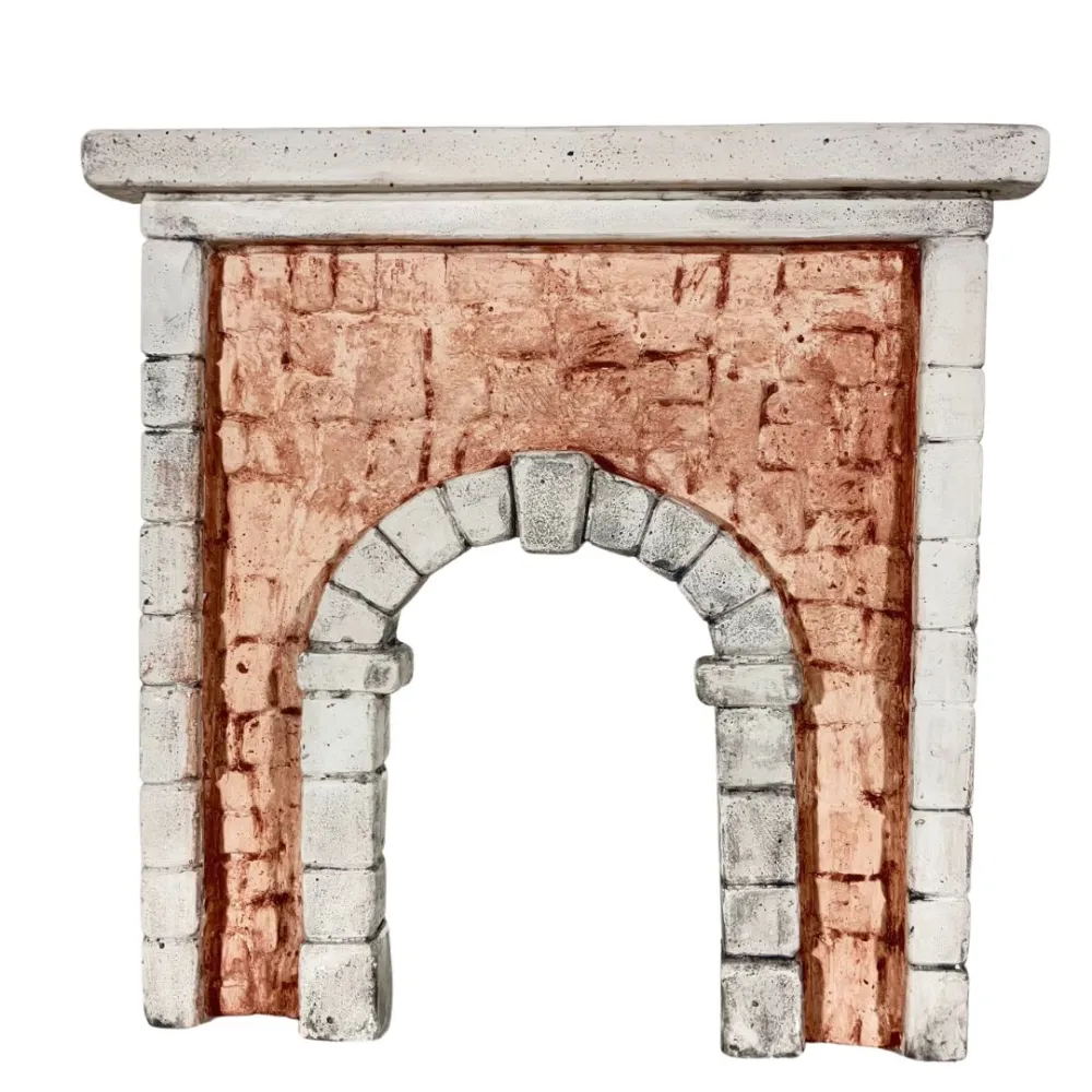 Coloured Plaster Wall with Arch for 8–10 cm Nativity Figures