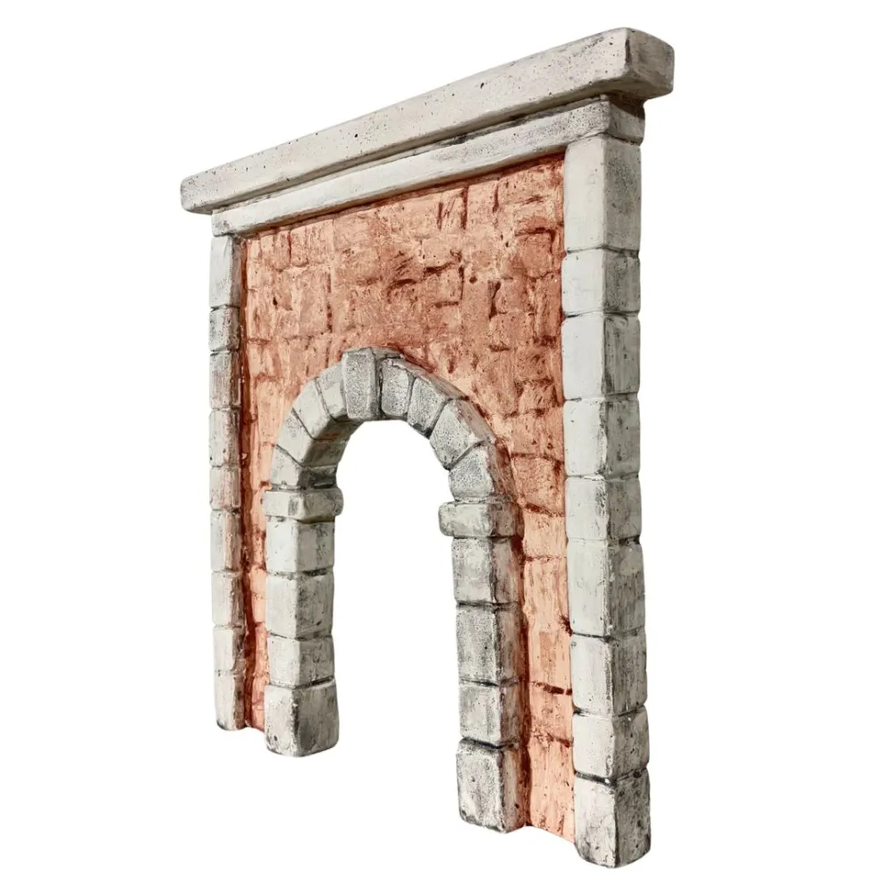 Coloured Plaster Wall with Arch for 8–10 cm Nativity Figures