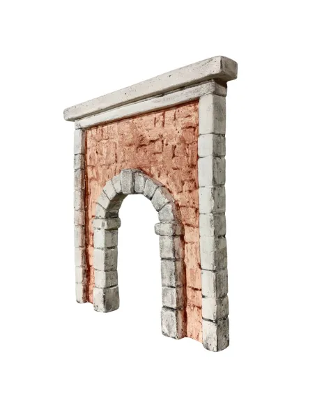 Coloured Plaster Wall with Arch for 8–10 cm Nativity Figures