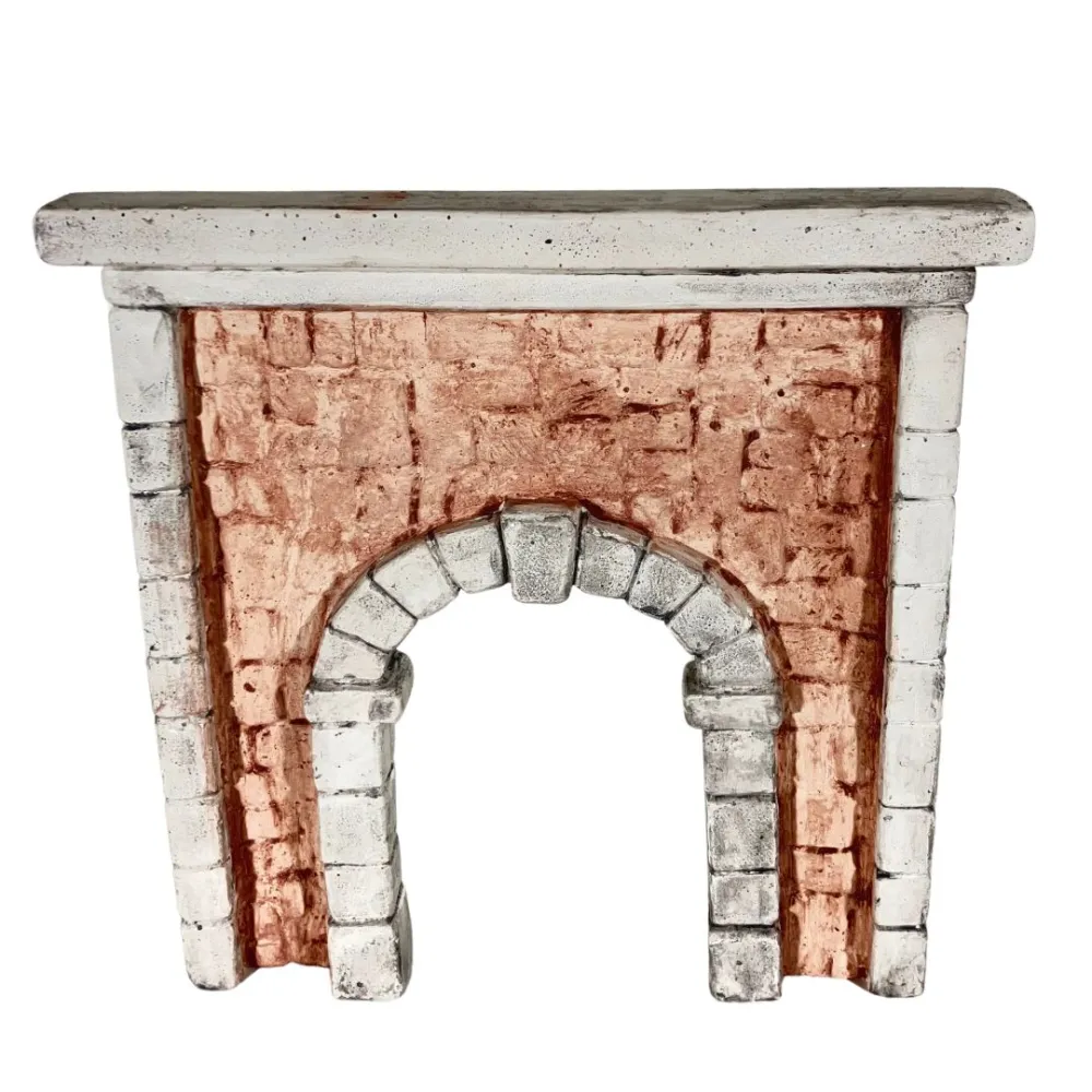 Coloured Plaster Wall with Arch for 8–10 cm Nativity Figures