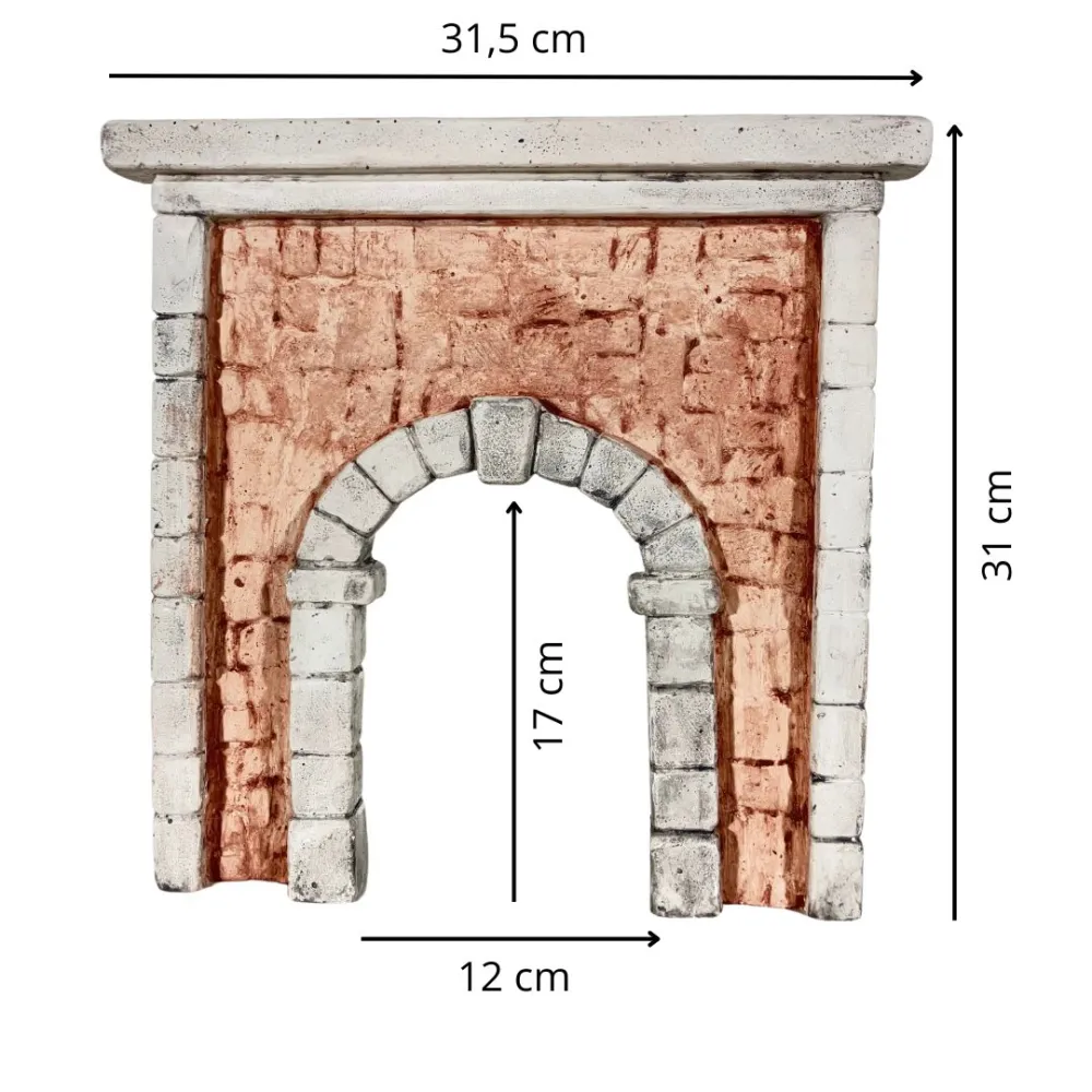 Coloured Plaster Wall with Arch for 8–10 cm Nativity Figures